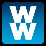Picture of WeightWatchers logo, two white W's on blue background.