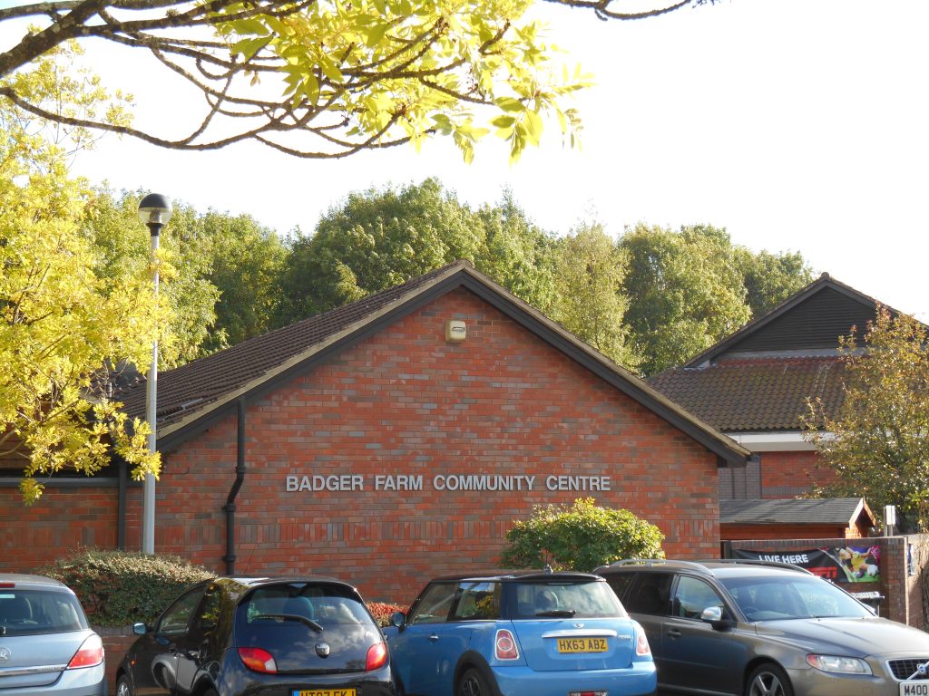 An external view of the Badger Farm Community Centre