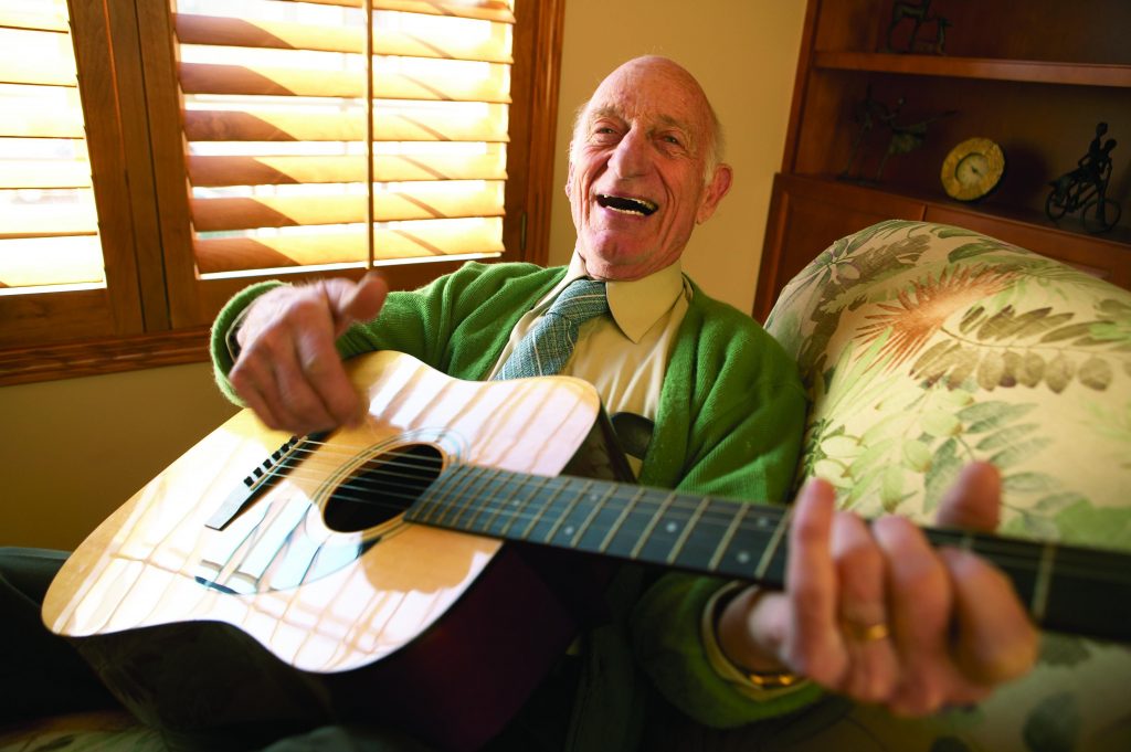 Client with Guitar