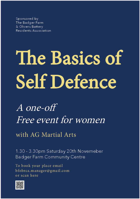 The Basics of Self Defence. A free event for women. 20 November 2021.