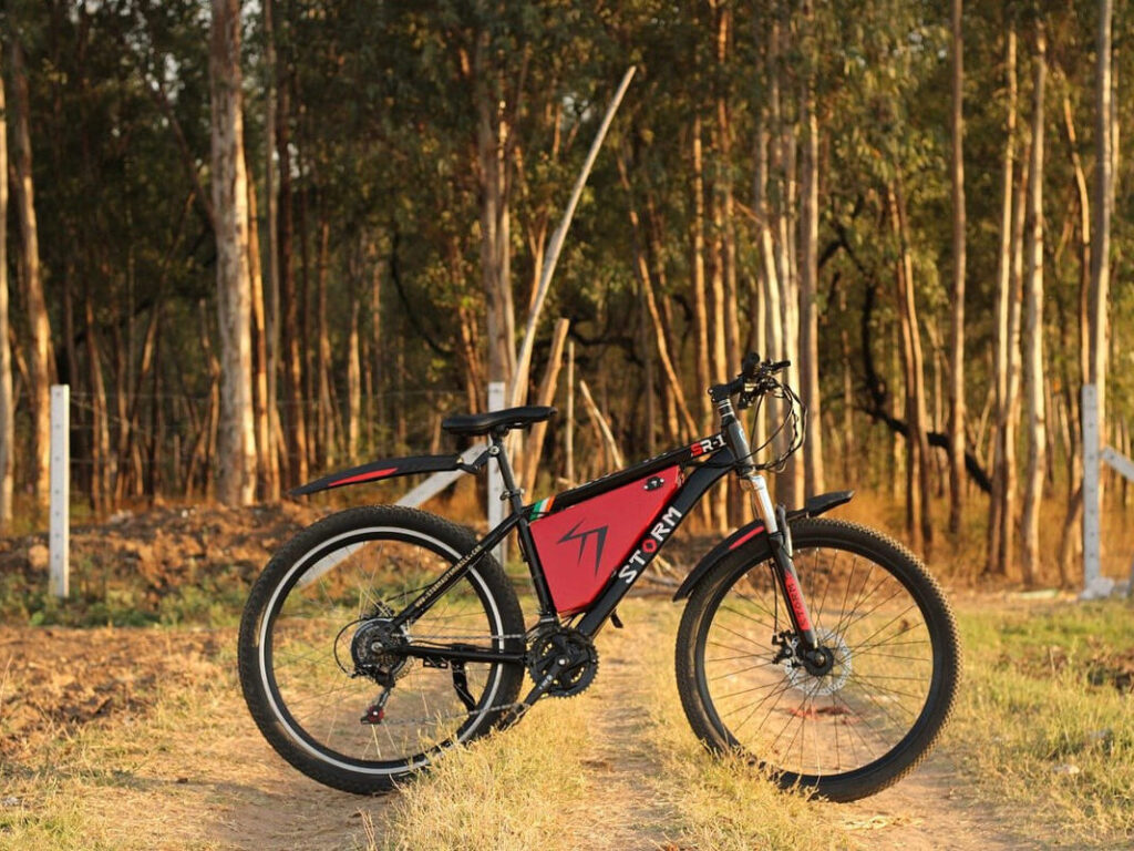 An electric bike in a forest