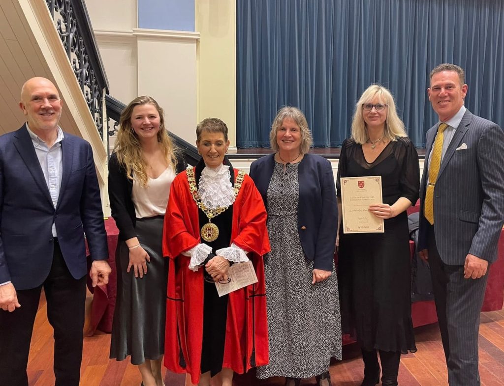 Representatives of Repair Café Winchester with the Mayor of Winchester at the Mayor's Community Awards 2024