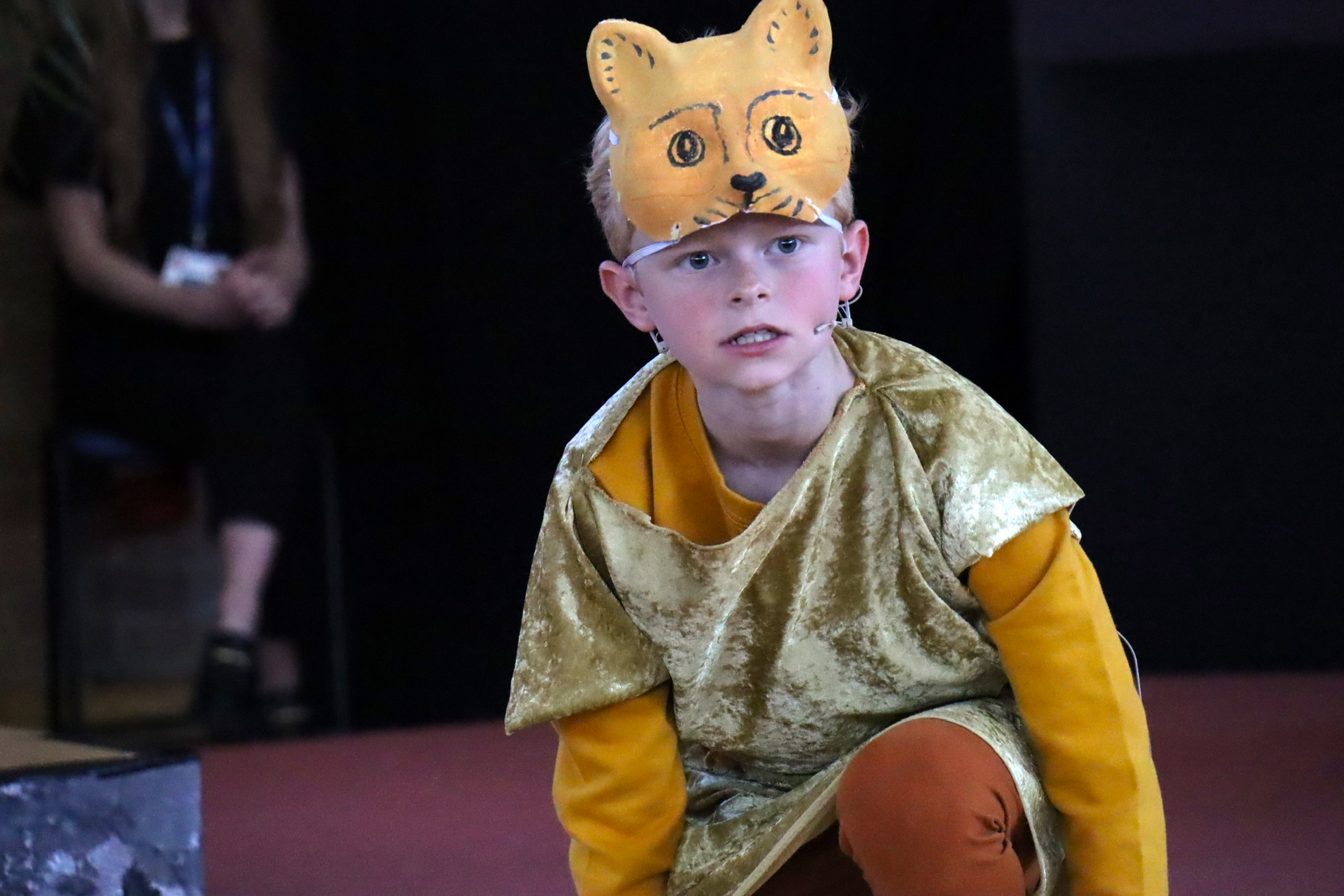 A pupil taking part in St Peter's Primary School production of The Lion King