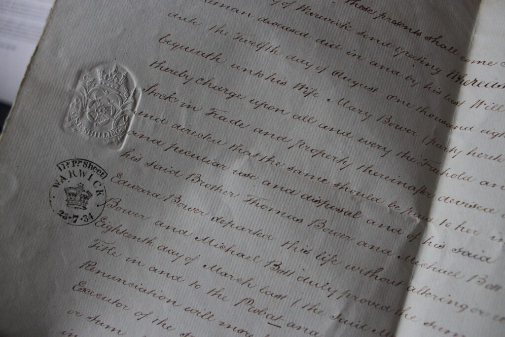 A hand-written will.
